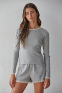 Knit Pointelle Long Sleeve