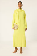 High Neck Maxi Dress with Scarf Detail – Viscose Blend Dress