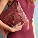 Suede Fringe Envelope