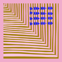 Pink and Brown Stripe Silk Scarf
