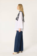 Poplin Shirt with Embroidered Statement Collar – Relaxed Fit