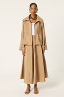 Cupro-Look Gathered Waist Jacket