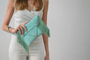 Suede Fringe Wristlet