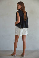 Eyelet Buttondown Sleeveless Top