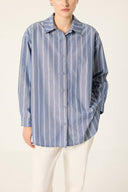Oversized Striped Button-Down Shirt