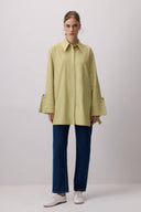 Striped Oversized Shirt with Wide Cuff Detail