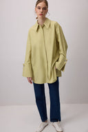 Striped Oversized Shirt with Wide Cuff Detail