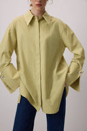 Striped Oversized Shirt with Wide Cuff Detail