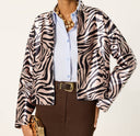 Zebra Print Satin Jacket