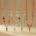 Beaded Fish Charm Summer Necklace