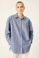 Oversized Striped Button-Down Shirt