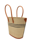Marina Racing Stripe Straw Bag