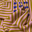 Pink and Brown Stripe Silk Scarf