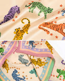 "Neon Tigers" Large Silk Scarf
