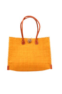 Zafran Solid Color Straw Beach Bag