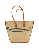 Marina Racing Stripe Straw Bag