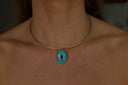  Handcarved Turquoise Inlay Collar
