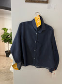 Andrea Denim Top w/ Silk Lining
