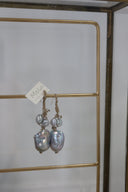 Italian Pearl Drop Earrings - Grey