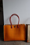Zafran Solid Color Straw Beach Bag