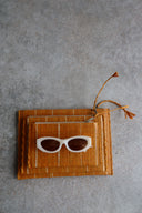 Amelia Pinstripe Straw Clutches