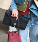 Embossed Symmetria Leather Clutch