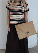 Symmetria Leather Clutch