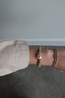 Italian Silk Cord w/ Pinkish Pearl Bracelet