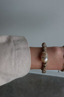 Italian Silk Cord w/ Pinkish Pearl Bracelet