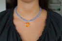 Greek Beaded Necklace with Evil Eye