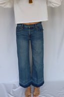 Mid Rise Wide Leg Crop w/ Vinyl