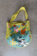 Hand Painted Suede Hobo Bag