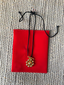Long Black Thin Cord with Gold Flower