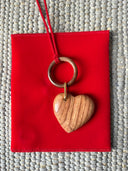 Wood Heart with Red Thin Cord