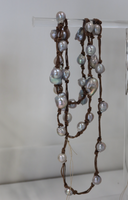 Italian Silk Cord & Pearls Lariat