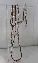 Italian Choco Silk Cord w/ Pearls Strand