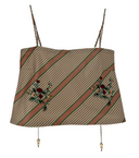 The Bitsy Tank in Floral Embroidery in Peach Taffeta