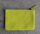 Zipper Pouch Leather - Chartreuse