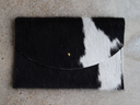 Hide Envelope Pouch - Black + White Hair