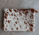 Zipper Pouch - Camel Speckled Hair on Hide