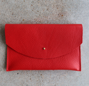Leather Envelope Pouch - Tomato