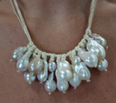 Italian Pearl Cluster Necklace