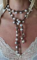 Italian Pearl Cluster & Silk Cord Strand