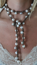 Italian Pearl Cluster & Silk Cord Strand