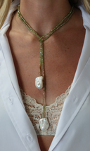 Italian Crystals w/ Pearls Strand - Green