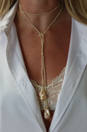 Italian Crystals w/ Pearls Strand - Cream
