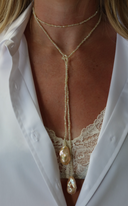 Italian Crystals w/ Pearls Strand - Cream