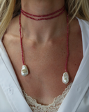 Italian Crystals w/ Pearls Strand - Pomegranate