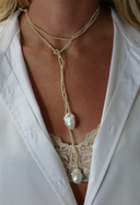 Italian Crystals w/ Pearls Strand - Cream w/ Cream
