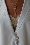 Italian Crystals w/ Pearls Strand - Peach